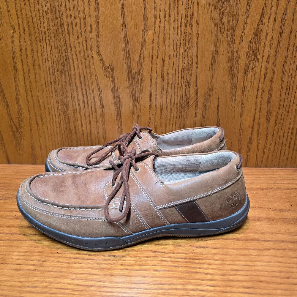 Timberland‎ Boat Shoes Earthkeepers Cupsole 3 Eye Brown Leather Men's 8.5 72565
